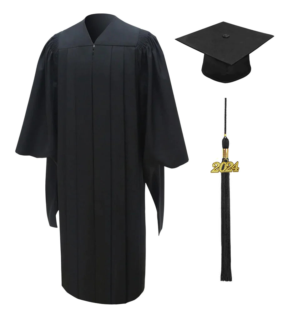 Premium Black PhD Gown, Tam, & Hood Regalia Set | Doctoral regalia, Phd gown,  Graduation cap and gown